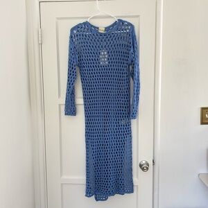 Zulu & Zephyr Sky Crochet Knit Maxi Dress